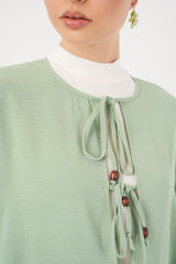 Önü Bağcıklı Tunik Pantolon İkili Takım 6744 - Mint