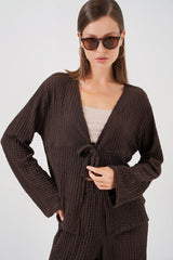 Örme Bluz Pantolon İkili Takım 30052 - E.Yeşil
