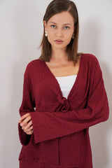 Örme Bluz Pantolon İkili Takım 30052 - E.Yeşil