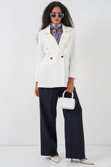Kruvaze Yaka Blazer Ceket 0722 - Kiremit