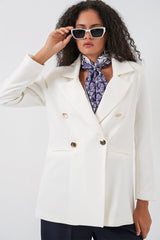 Kruvaze Yaka Blazer Ceket 0722 - Kiremit