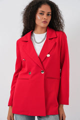 Kruvaze Yaka Blazer Ceket 0722 - Kiremit