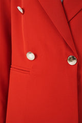 Kruvaze Yaka Blazer Ceket 0722 - Kiremit