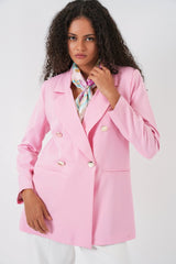 Kruvaze Yaka Blazer Ceket 0722 - Kiremit