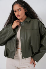 Oversize Süet Ceket 1055 - A.Haki