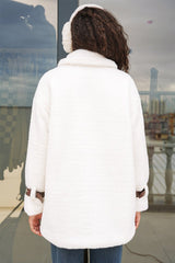 5206 Oversize Peluş Mont - Taba