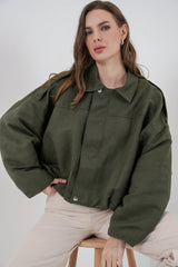 Oversize Süet Ceket 1055 - A.Haki