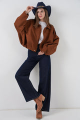Oversize Süet Ceket 1055 - A.Haki