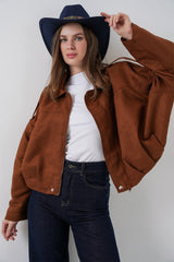 Oversize Süet Ceket 1055 - A.Haki
