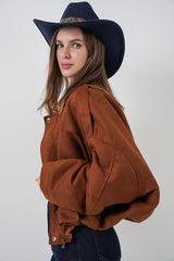 Oversize Süet Ceket 1055 - A.Haki