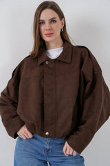 Oversize Süet Ceket 1055 - A.Haki