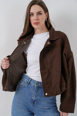 Oversize Süet Ceket 1055 - A.Haki
