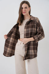 Ekose Desen Oversize Oduncu Gömlek 3854 A.Kiremit