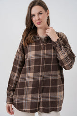Ekose Desen Oversize Oduncu Gömlek 3854 A.Kiremit