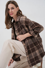 Ekose Desen Oversize Oduncu Gömlek 3854 A.Kiremit