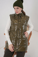 Parlak Şişme Yelek 5218 - Saks