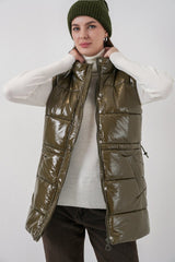 Parlak Şişme Yelek 5218 - Saks