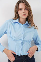 20231 Slim Fit Poplin Gömlek - Krem