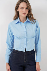 20231 Slim Fit Poplin Gömlek - Krem