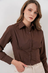20231 Slim Fit Poplin Gömlek - Krem
