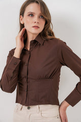 20231 Slim Fit Poplin Gömlek - Krem