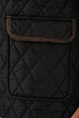 Siyah Kahve Kapitone Oversize Mont 5229