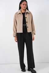 Kısa Kaşe Ceket 0724 - Bisküvi