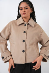 Kısa Kaşe Ceket 0724 - Bisküvi