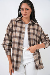 Ekose Desen Oversize Oduncu Gömlek 3854 A.Kiremit