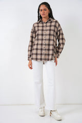 Ekose Desen Oversize Oduncu Gömlek 3854 A.Kiremit