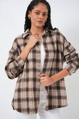 Ekose Desen Oversize Oduncu Gömlek 3854 A.Kiremit