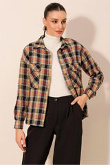 Ekose Desen Oversize Oduncu Gömlek 3854 A.Kiremit