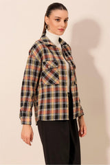 Ekose Desen Oversize Oduncu Gömlek 3854 A.Kiremit