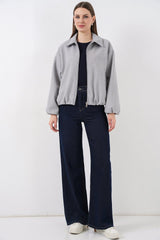 Büzgülü Oversize Kaşe Ceket 0728 - Sütlü Kahve