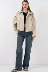 Oversize Kısa Ceket 0732 - Kahverengi