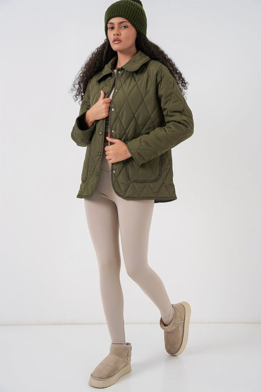 Kapitone Oversize Mont 5226 - Haki