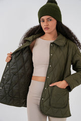 Kapitone Oversize Mont 5226 - Haki