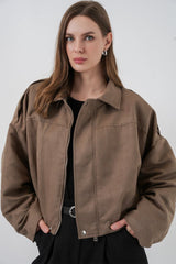 Oversize Süet Ceket 1055 - A.Haki