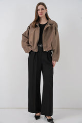Oversize Süet Ceket 1055 - A.Haki