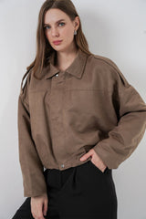 Oversize Süet Ceket 1055 - A.Haki