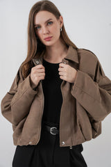 Oversize Süet Ceket 1055 - A.Haki