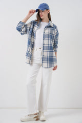 Ekose Desen Oversize Oduncu Gömlek 3854 A.Kiremit