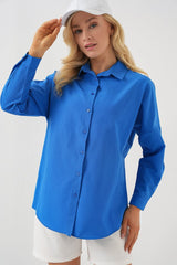 3900 Oversize Uzun Basic Gömlek - Gül Kurusu