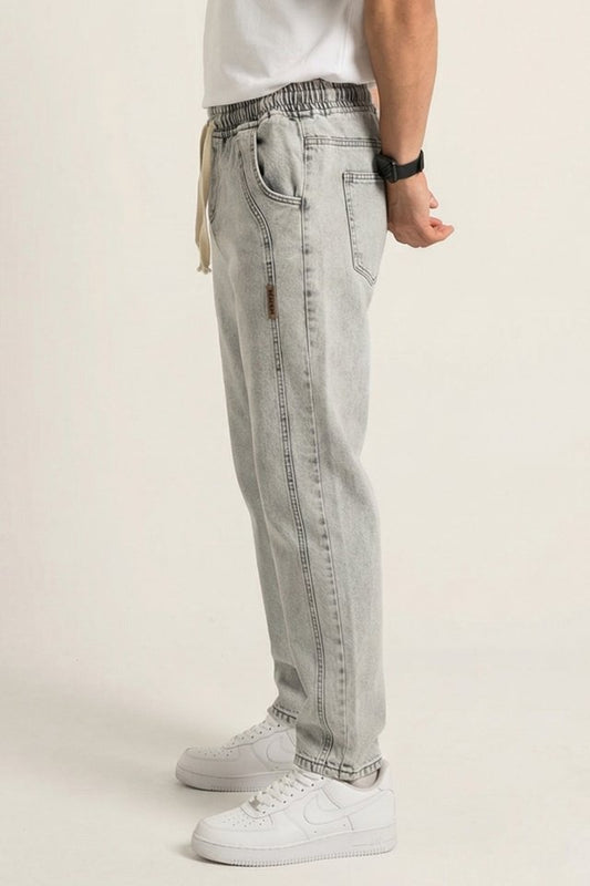 Erkek Rahat Kesim Baggy Jean Pantolon 30076 - Taş