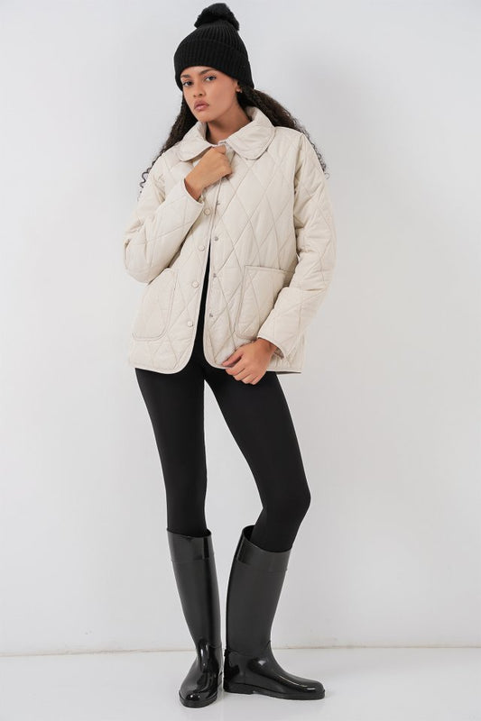 Kapitone Oversize Mont 5226 - Ekru