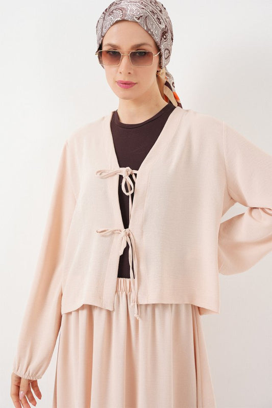 Ayrobin Kimono Etek İkili Takım 8047 - Krem