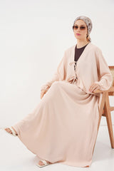 Ayrobin Kimono Etek İkili Takım 8047 - Krem
