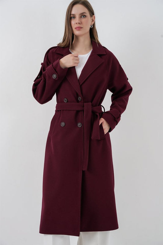 Kuşaklı Kaşe Kaban 9161 - Bordo