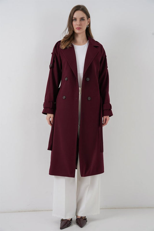 Kuşaklı Kaşe Kaban 9161 - Bordo