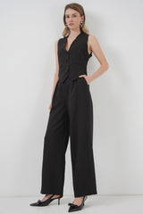 6709 Yelek Pantolon İkili Takım - Siyah